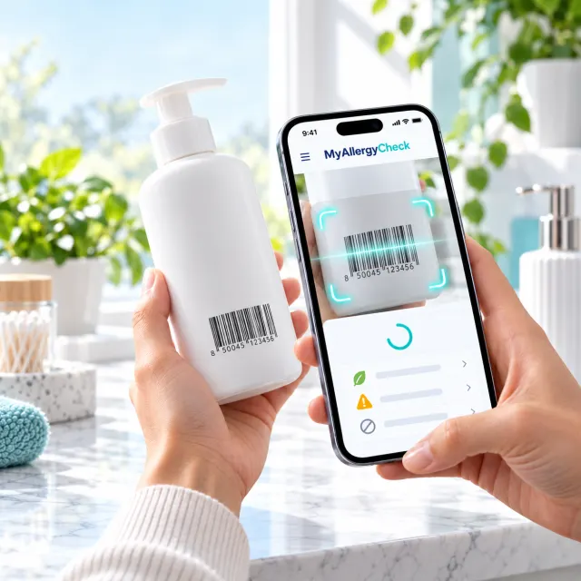 A phone scanning the barcode on a bottle